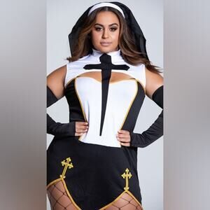 NEW Music Legs Bad Habit Nun Plus Size Halloween Costume Size 1X/2X